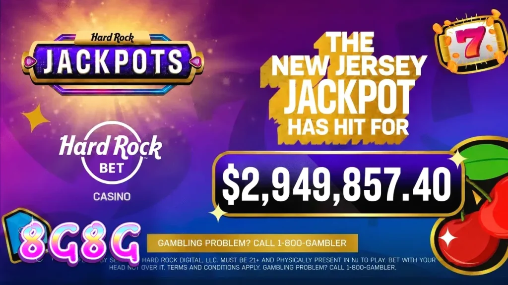 Tampilan antarmuka kasino daring dengan simbol jackpot progresif yang bersinar.